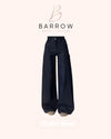 Dark Blue Wide-Leg Jeans