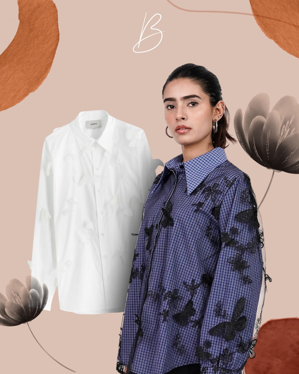 Blue and Black Tulle Shirt