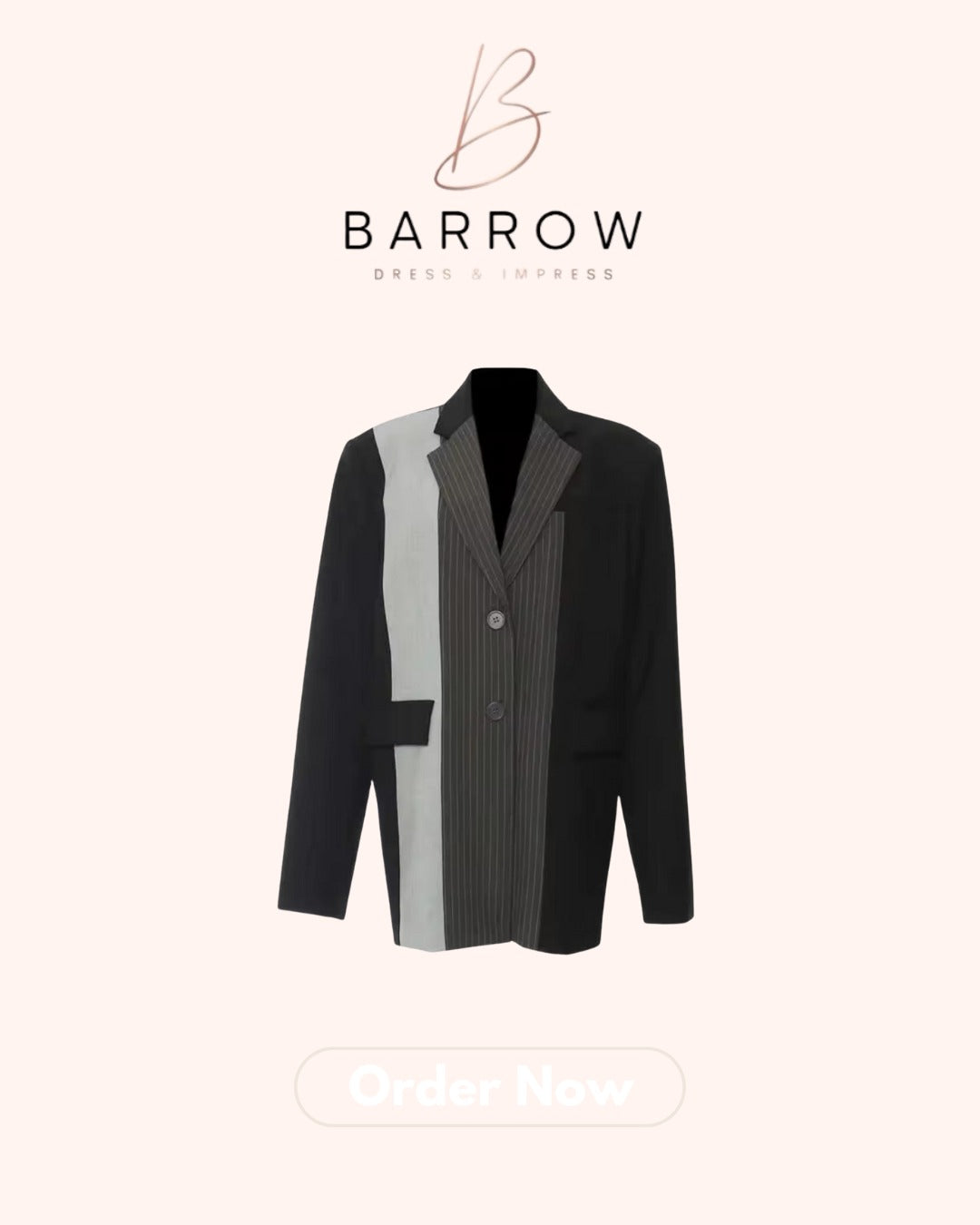 Black Blazer with gray Stripes