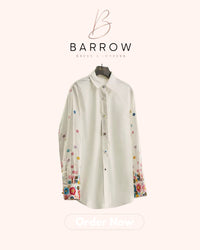 White shirt with embroidered roses