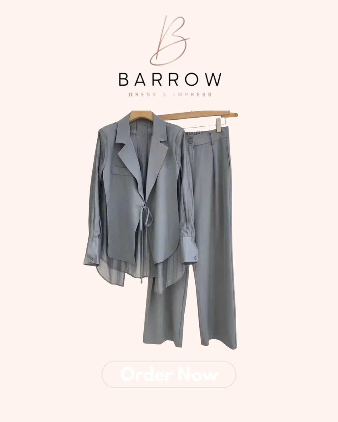 Gray Suit with Chiffon